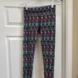American Eagle Women's Gray Pink Geometric Aztec Print Leggings Size Medium